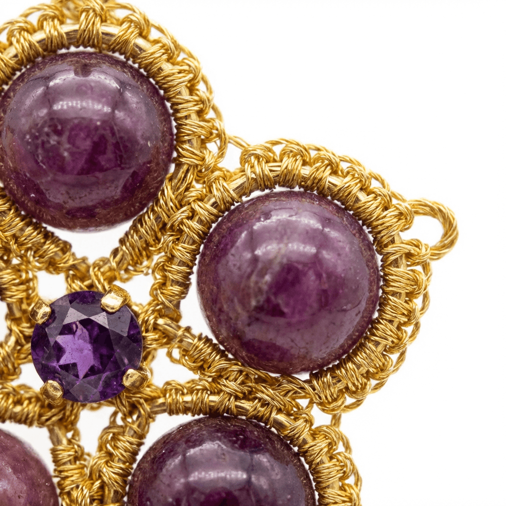 Серьги фриволите ручной работы с натуральными камнями - Product shots