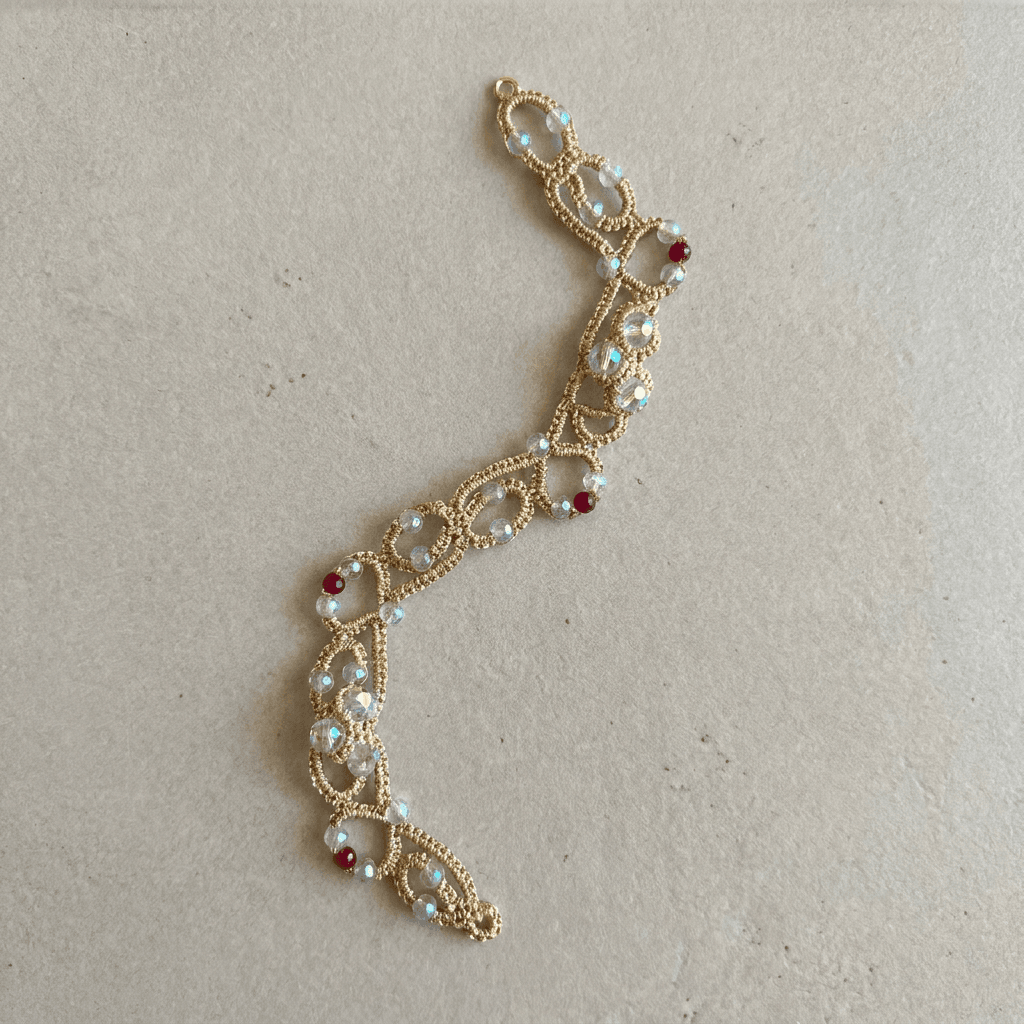Браслет фриволите Золотое Сердце - Product shots