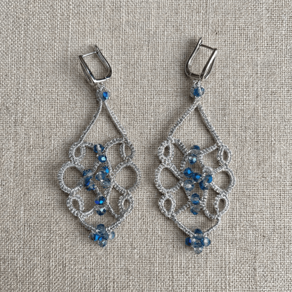 Серьги фриволите Лазурный вальс - Product shots