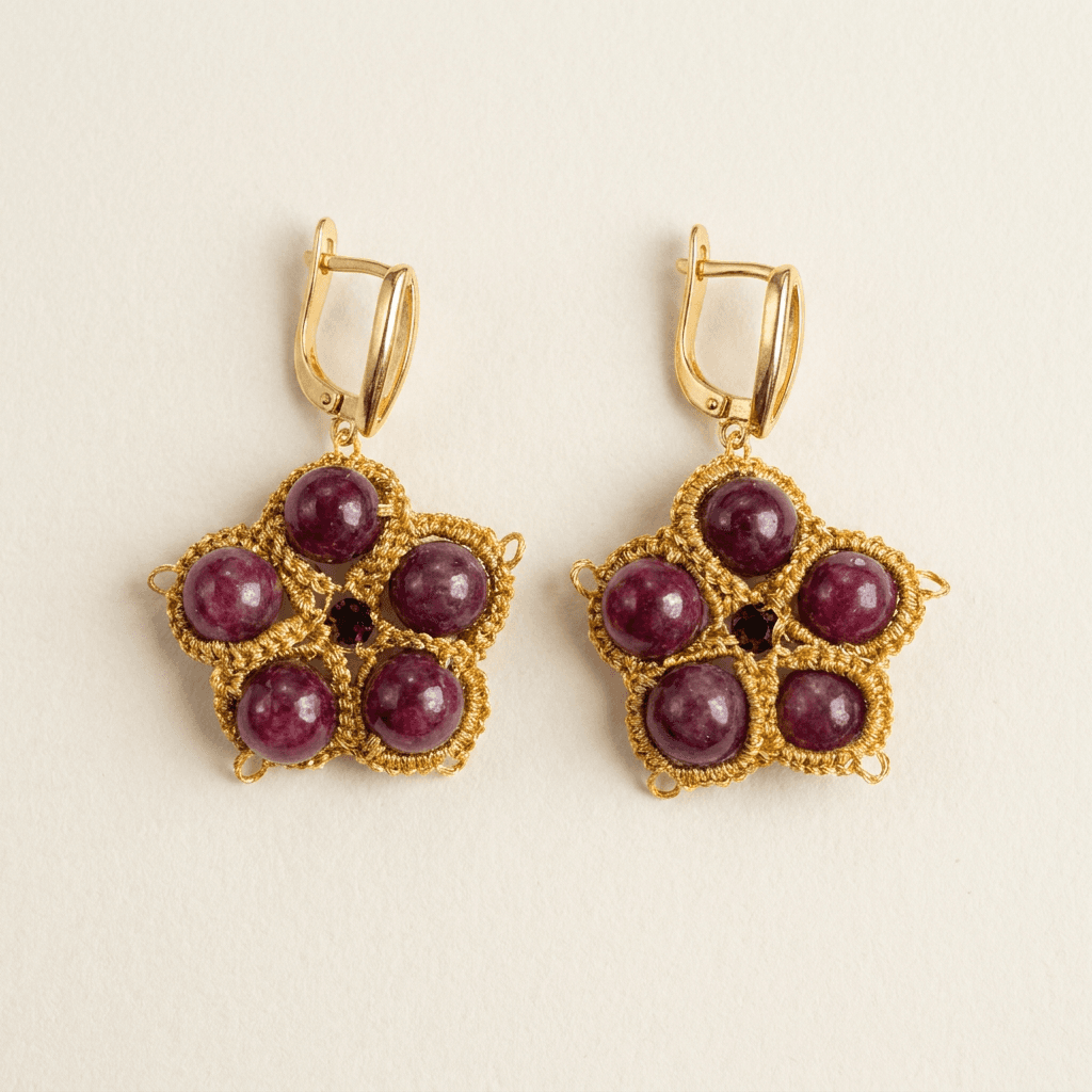 Серьги анкарс Винный клевер - Product shots