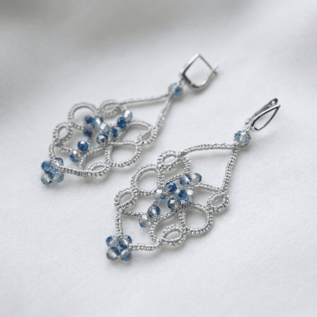 Серьги фриволите Лазурный вальс - Product shots