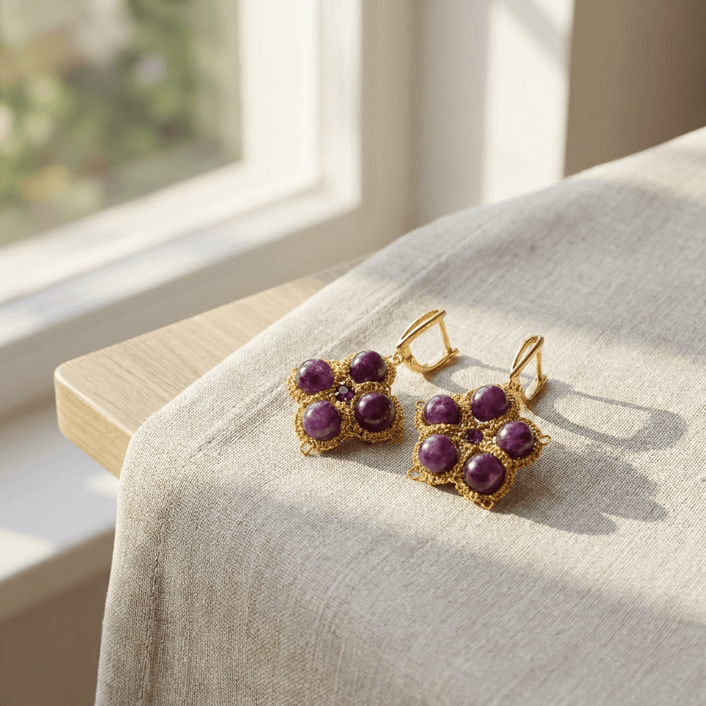 Серьги анкарс Винный клевер - Product shots