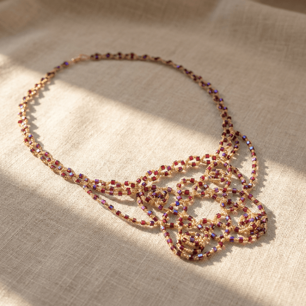 Колье фриволите «Винный шик» - Product shots